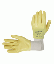 Orbit International Yellow Nitrile: Full Coated Knit Wrist Glove