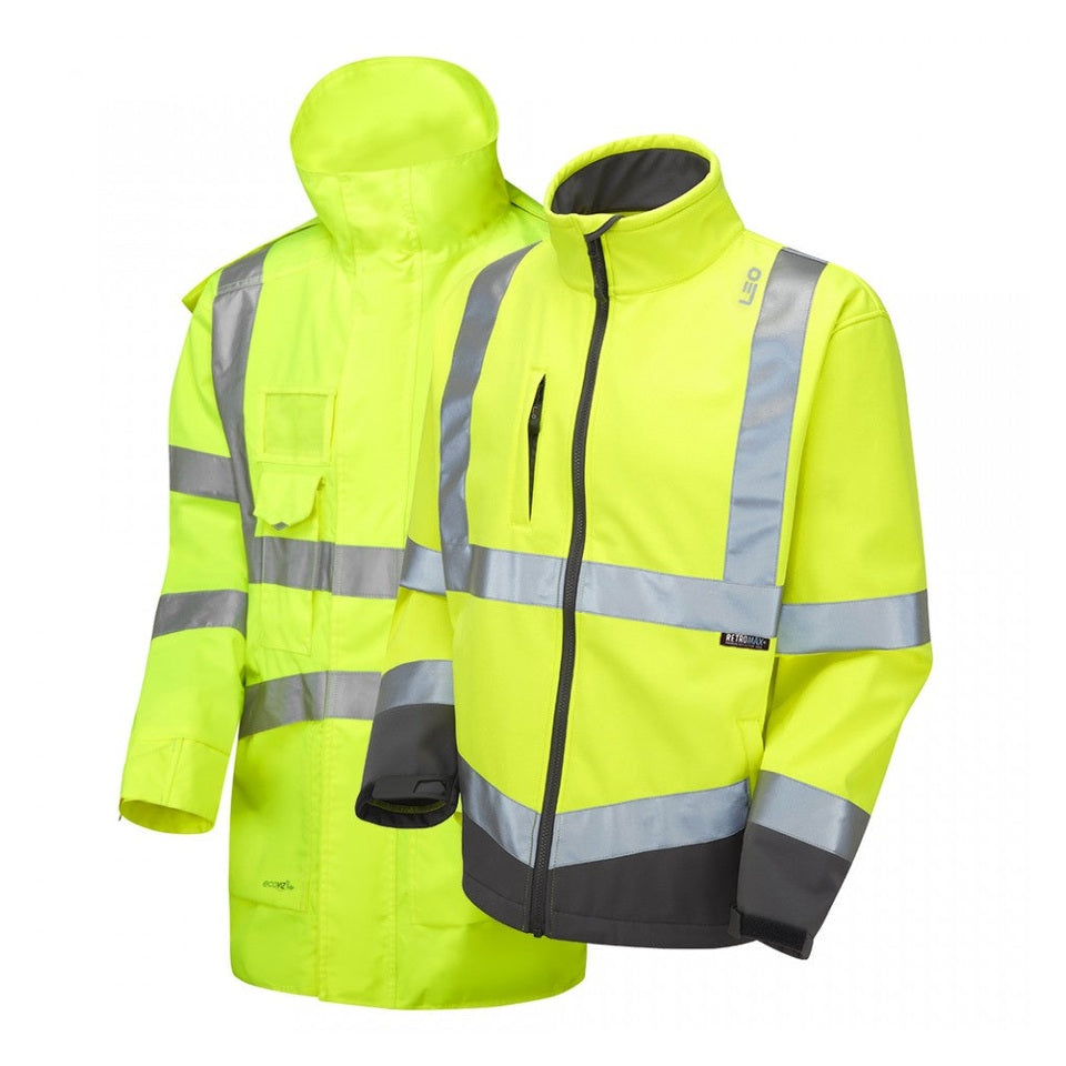 Leo Workwear CLOVELLY + BUCKLAND Leo 3-in-1 Anorak + Softshell Jacket