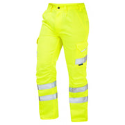 Leo Workwear BIDEFORD Leo EcoViz Poly/Cotton Cargo Trouser - Hi-Vis Yellow