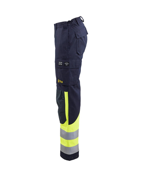 Blaklader Women's Multinorm Inherent Trousers 7188 #colour_navy-blue-hi-vis-yellow