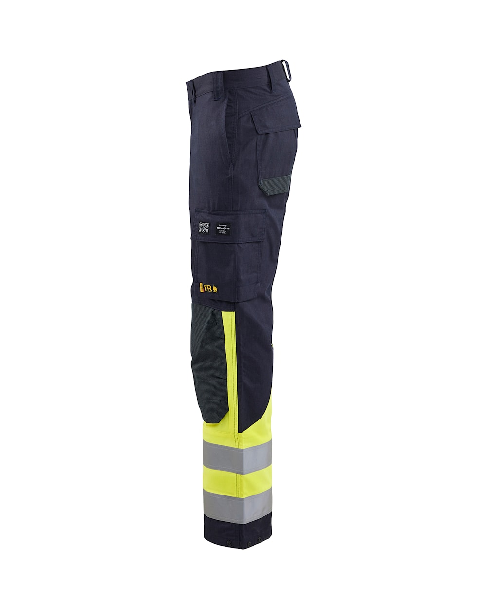 Blaklader Multinorm Inherent Trousers 1488 #colour_navy-blue-hi-vis-yellow