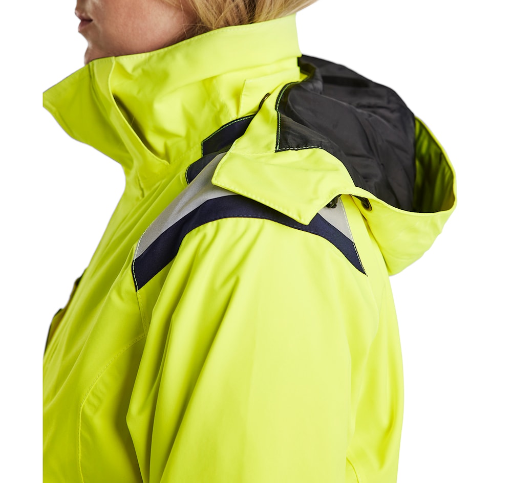 Blaklader Women's Hi-Vis Shell Jacket 4904 #colour_hi-vis-yellow-navy-blue