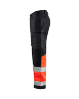 Blaklader Hi-Vis Trousers with Stretch 1551 - Black/Hi-Vis Red