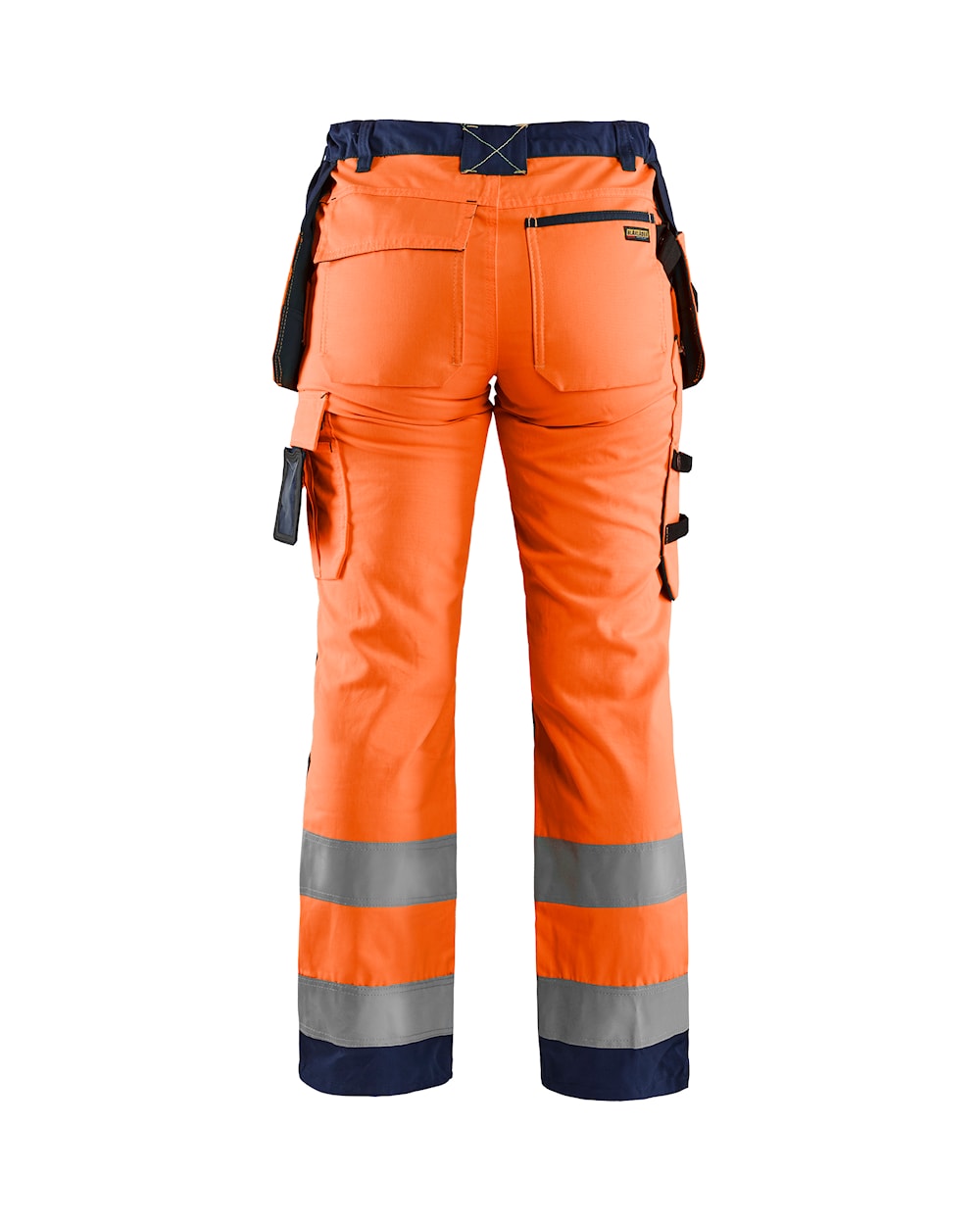 Blaklader Women's Hi-Vis Trousers 7156 #colour_orange-navy-blue