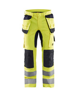 Blaklader Multinorm Inherent Trousers with Stretch 1587 #colour_hi-vis-yellow-navy-blue