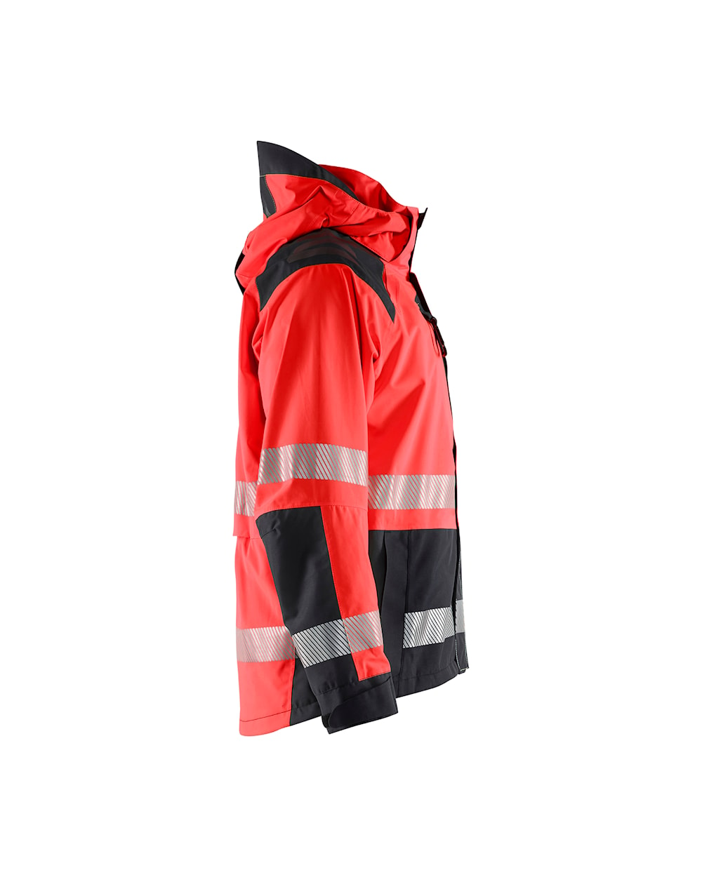 Blaklader Shell Jacket Hi-Vis 4435 #colour_red-hi-vis-black