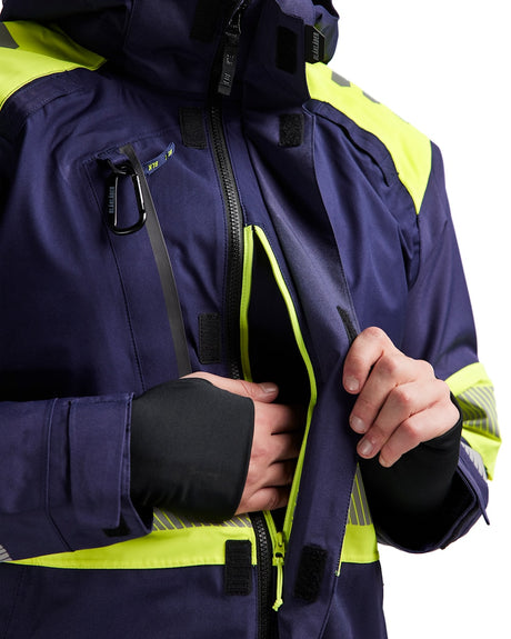 Blaklader Shell Jacket Hi-Vis 4420 #colour_navy-blue-hi-vis-yellow