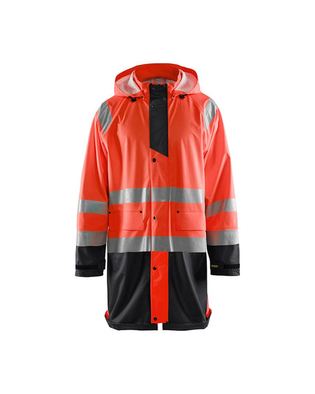 Blaklader Rain Jacket Hi-Vis Level 1 4324 #colour_red-hi-vis-black