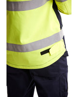 Blaklader Multinorm Jacket 4087 #colour_hi-vis-yellow-navy-blue