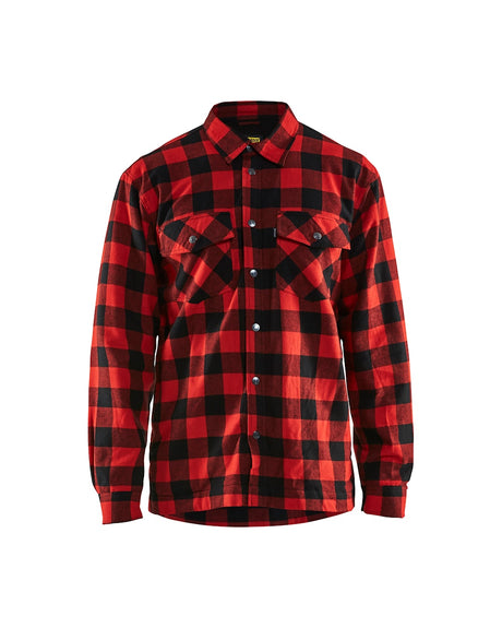 Blaklader Lined Flannel Shirt 3225 #colour_red-black