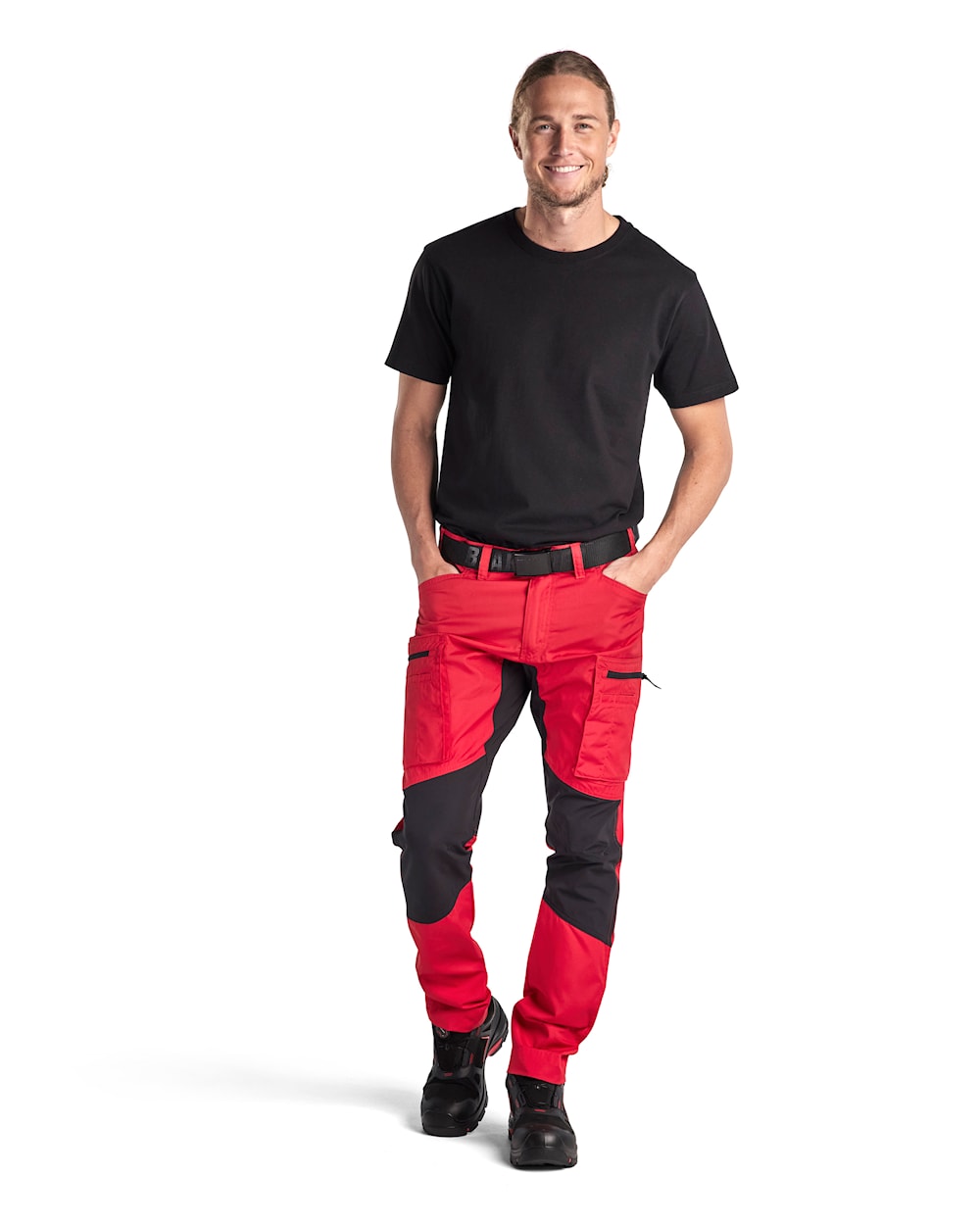 Blaklader Service Trousers with Stretch 14591845 #colour_red-black