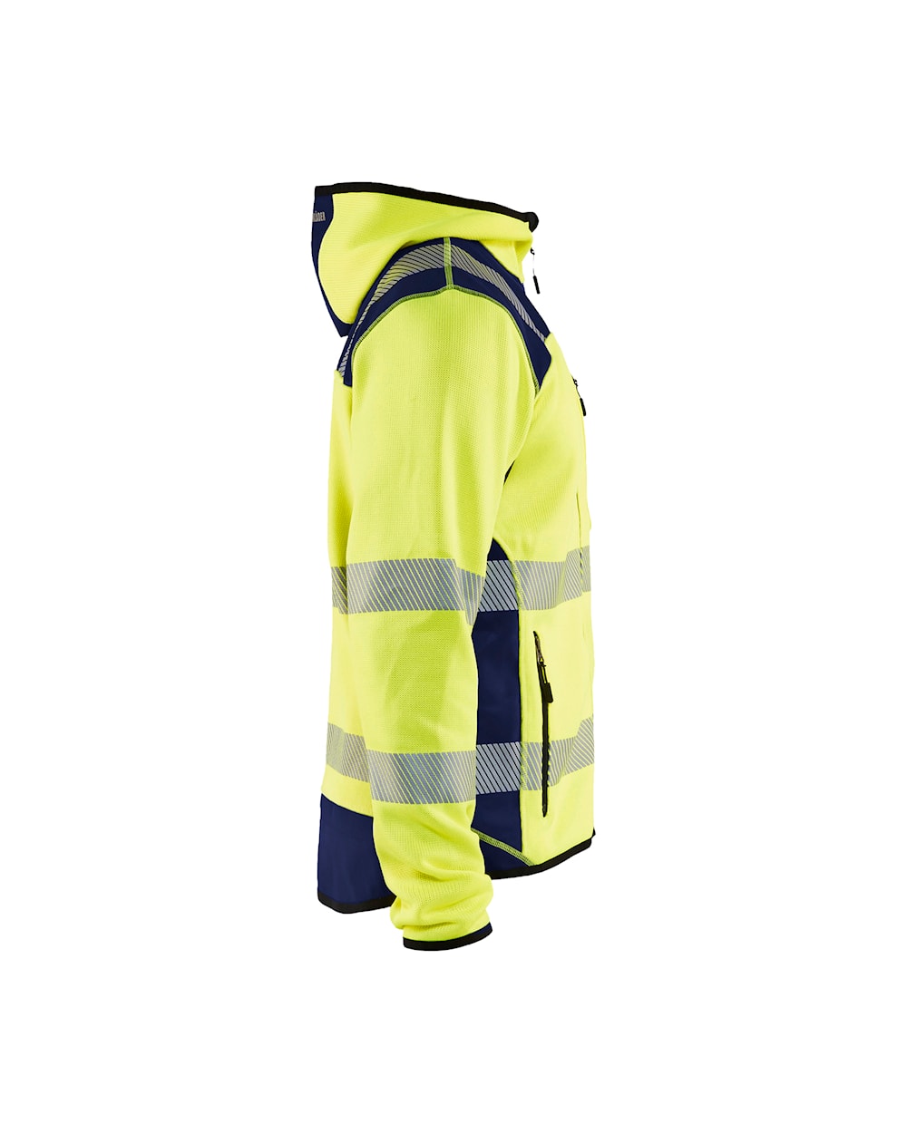 Blaklader Knitted Hi-Vis Jacket 4923 #colour_hi-vis-yellow-navy-blue