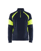 Blaklader Sweatshirt with Hi-Vis Panels 3550 #colour_navy-blue-hi-vis-yellow