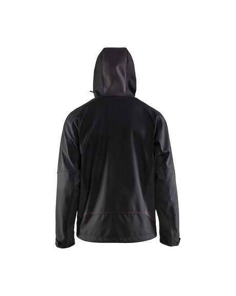 Blaklader Softshell Jacket with Hood 4753 #colour_black-red