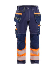 Blaklader Hi-Vis trousers with stretch 1794 - Navy/Orange