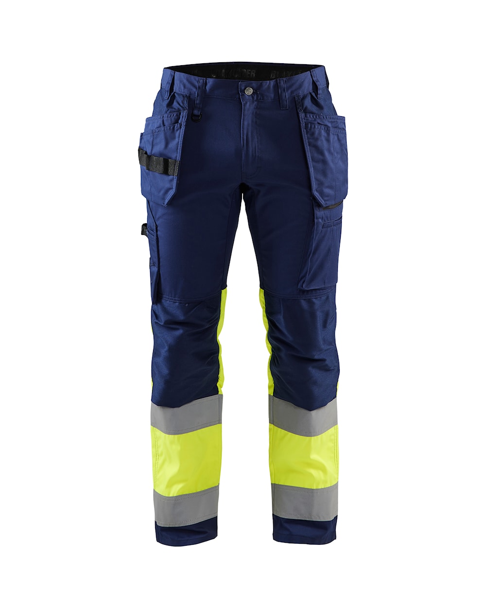 Blaklader Hi-Vis Trousers with Stretch 1558 - Navy Blue/Hi-Vis Yellow