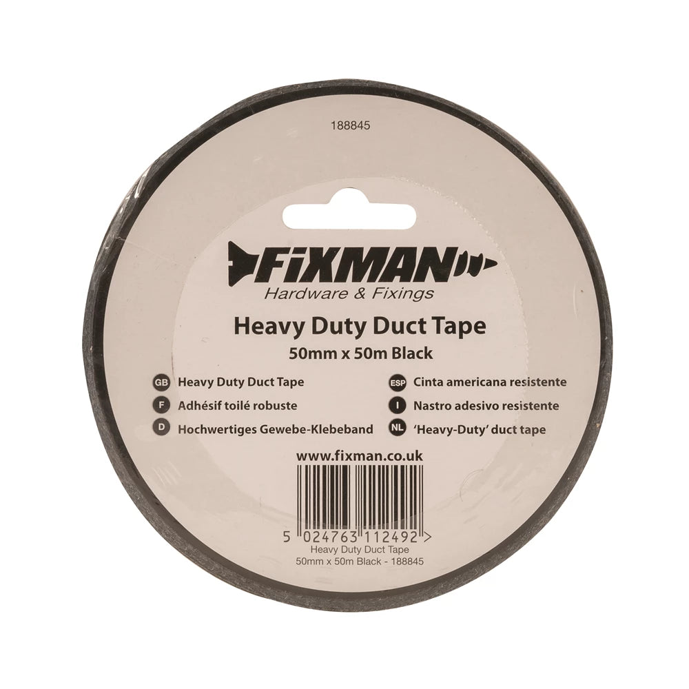 Fixman Heavy Duty Duct Tape - 50mm x 50m Black