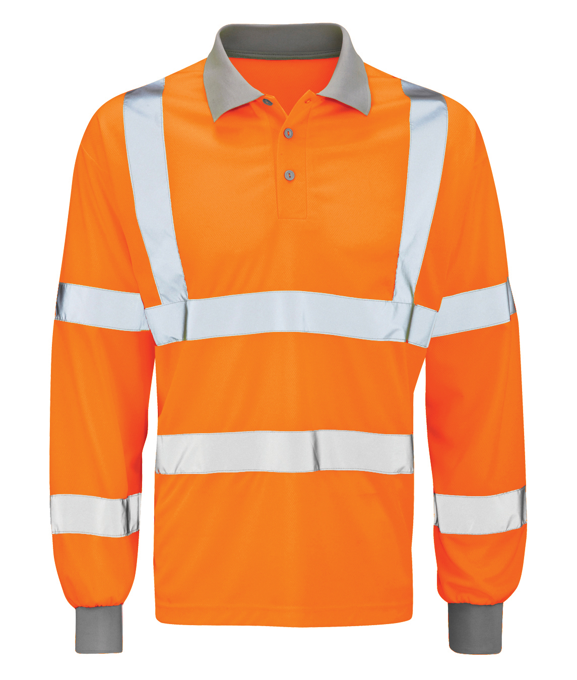 Orbit International Andromeda: Long Sleeve Polo Shirt- Orange