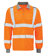 Orbit International Andromeda: Long Sleeve Polo Shirt- Orange