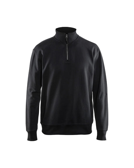 Blaklader Sweatshirt with Half Zip 3369 #colour_black