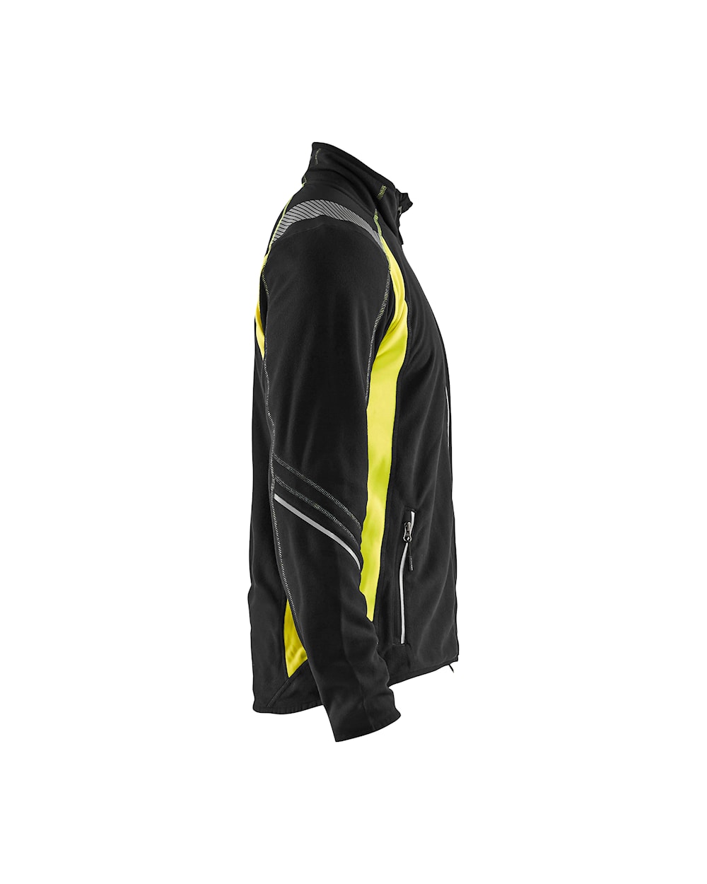 Blaklader Microfleece Jacket 4993 #colour_black-hi-vis-yellow