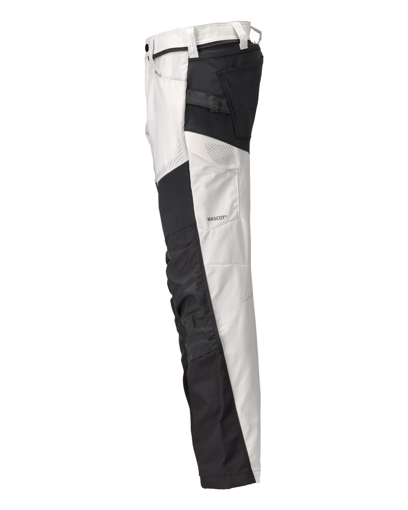 Mascot Customized Trousers with Kneepad Pockets - White/Stone Grey