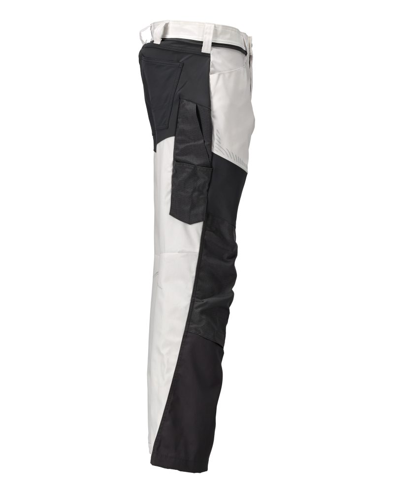Mascot Customized Trousers with Kneepad Pockets - White/Stone Grey