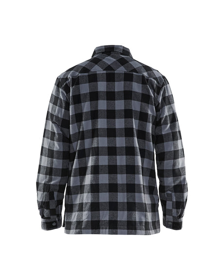 Blaklader Lined Flannel Shirt 3225 #colour_dark-grey-black