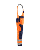 Blaklader Hi-Vis Bib Trousers 2660 - Orange/Navy Blue