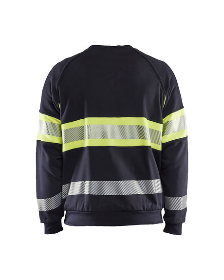 Blaklader Multinorm Sweatshirt 3459 #colour_navy-blue-hi-vis-yellow