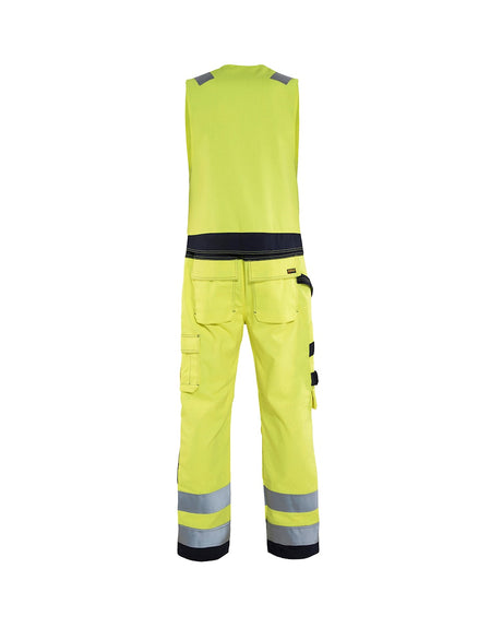 Blaklader Multinorm Sleeveless Overall 2678 #colour_hi-vis-yellow-navy-blue