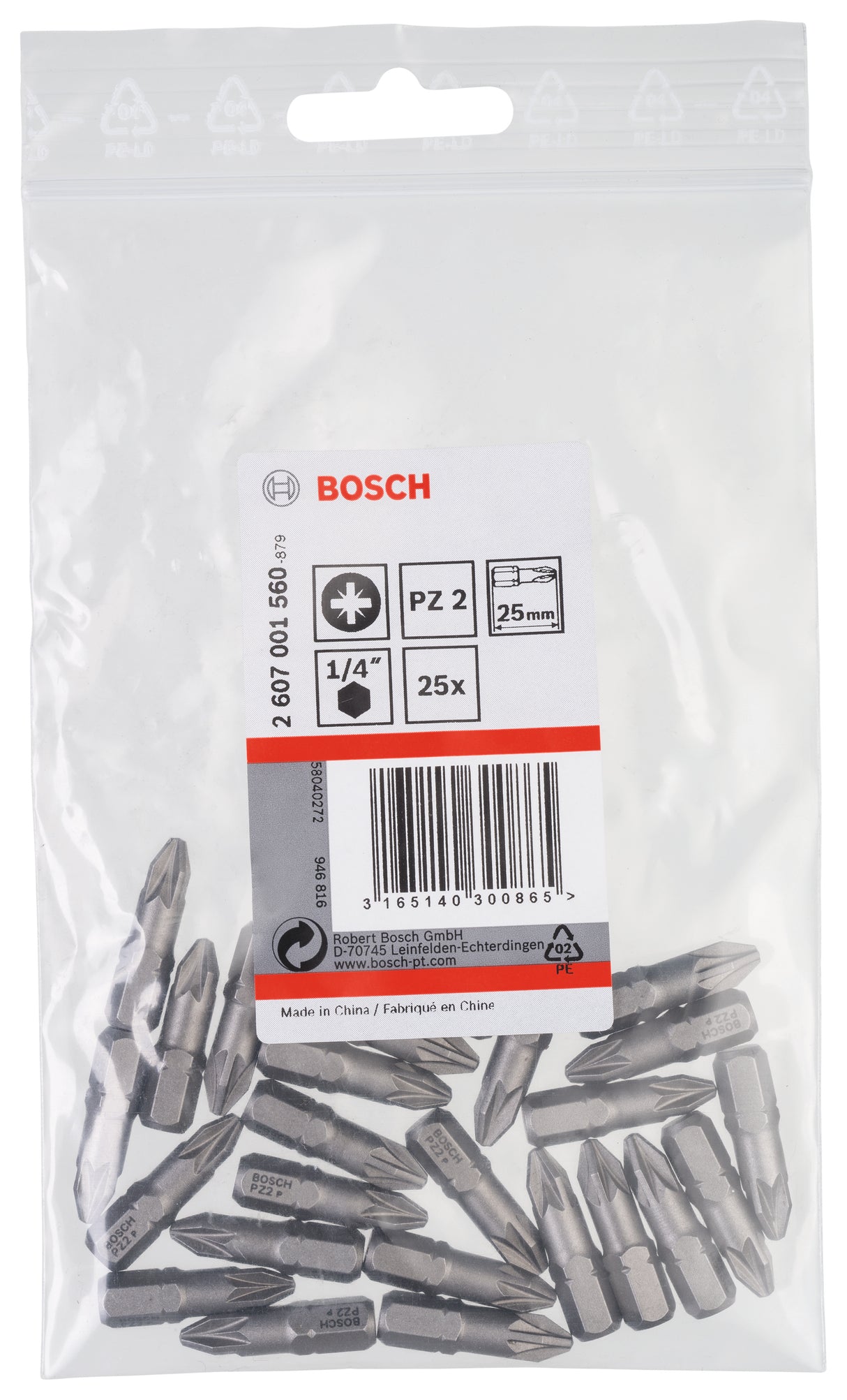 Bosch Professional 25 Piece Set - PZ2, 25mm