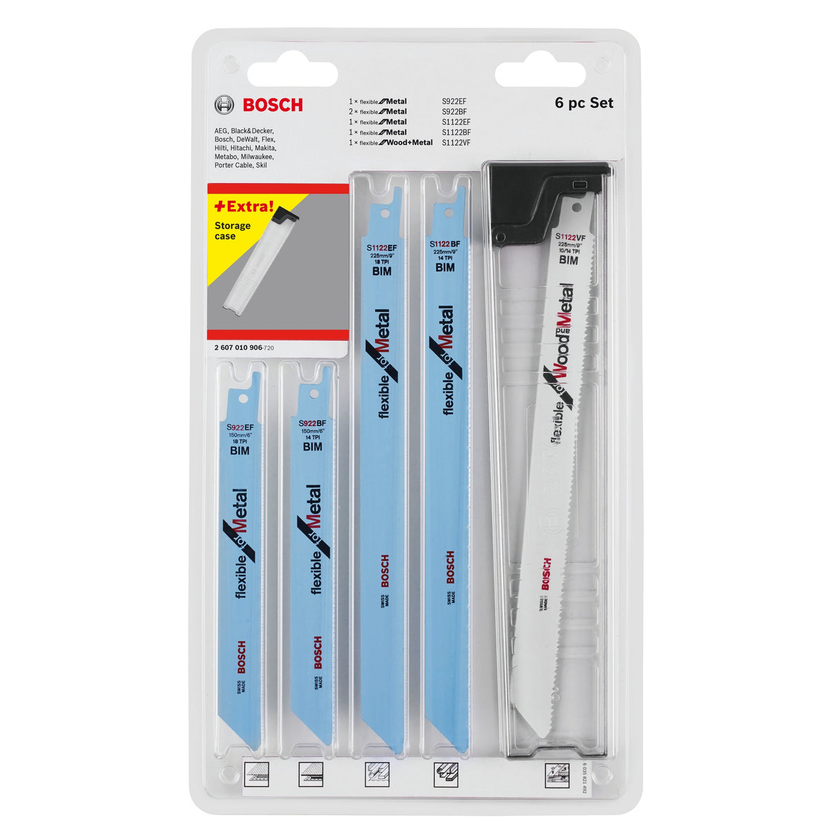 Bosch Professional RSB 6-Piece Mixed Set for Wood and Metal Tops (Blister)