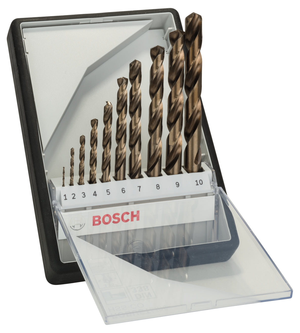 Bosch Professional 10-Piece Robust Line Metal Drill Bit Set - HSS-Co - 1-10mm