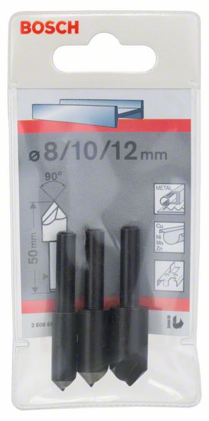 Bosch Professional 3-Piece Countersink Bit Set - 50mm, 6-8mm, 8-12mm