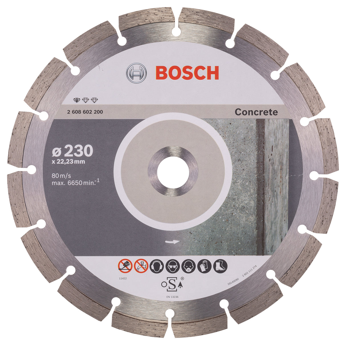 Bosch Professional Concrete Diamond Cutting Disc - 230mm x 22.23mm x 2.3mm x 10mm