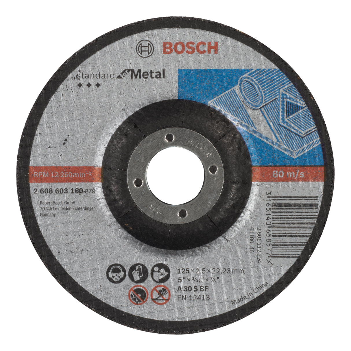 Bosch Professional Metal Cutting Disc with Depressed Centre A 30 S BF - 125mm x 22.23mm x 2.5mm