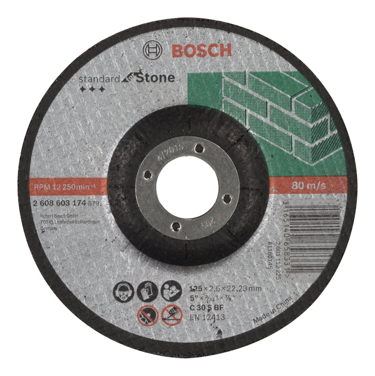 Bosch Professional Stone Cutting Disc with Depressed Centre C 30 S BF - 125mm x 22.23mm x 2.5mm