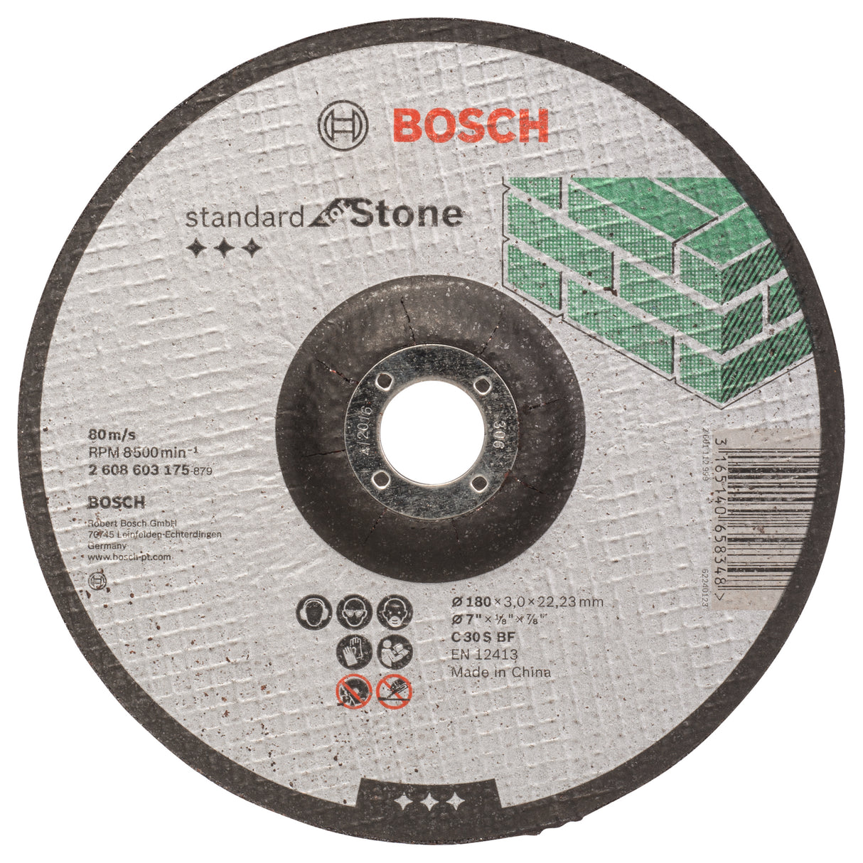 Bosch Professional Stone Cutting Disc with Depressed Centre C 30 S BF - 180mm x 22.23mm x 3.0mm