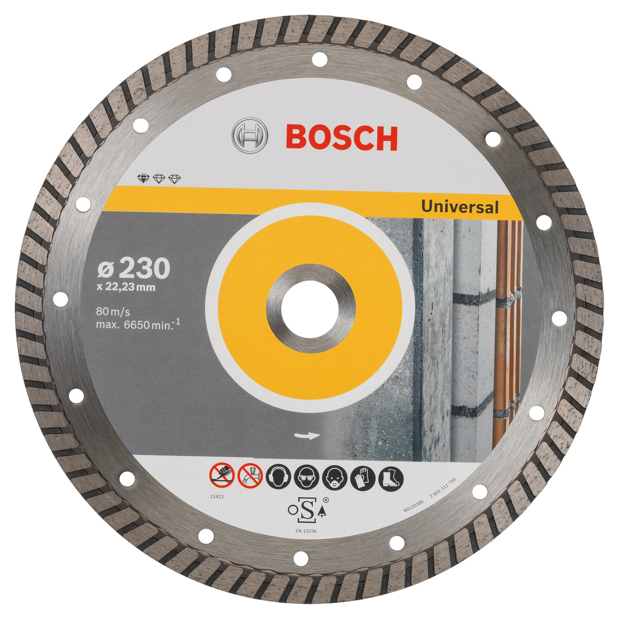 Bosch Professional Universal Turbo Diamond Cutting Disc - 230 x 22.23 x 2.5 x 10 mm