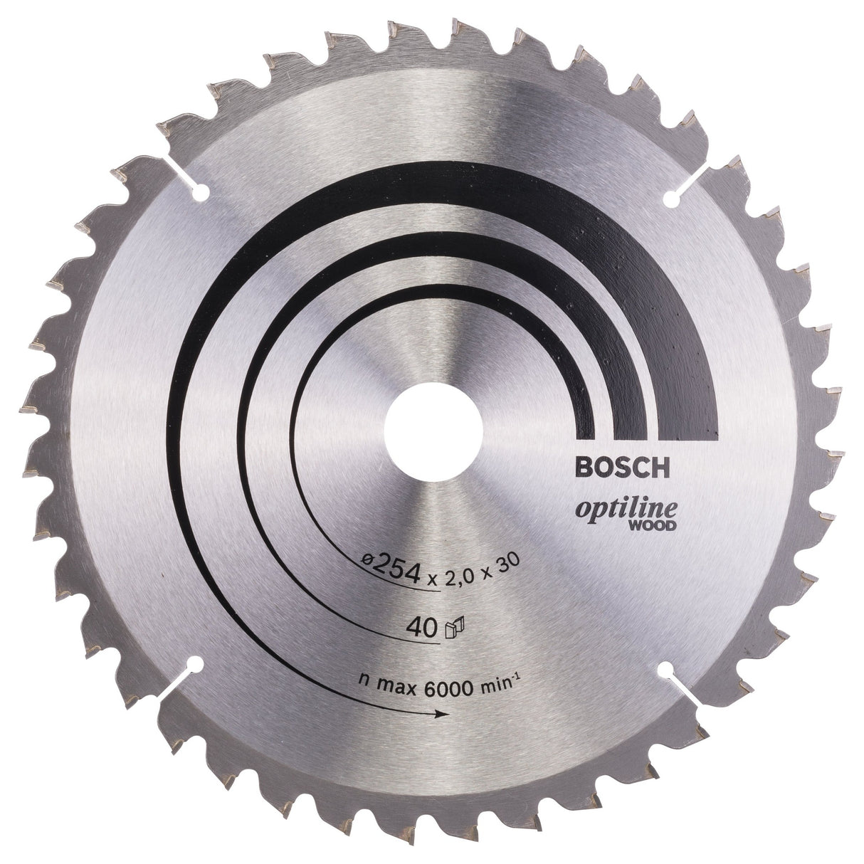 Bosch Professional Optiline Wood Circular Saw Blade - 254mm x 30mm x 2.0mm, 40 Teeth