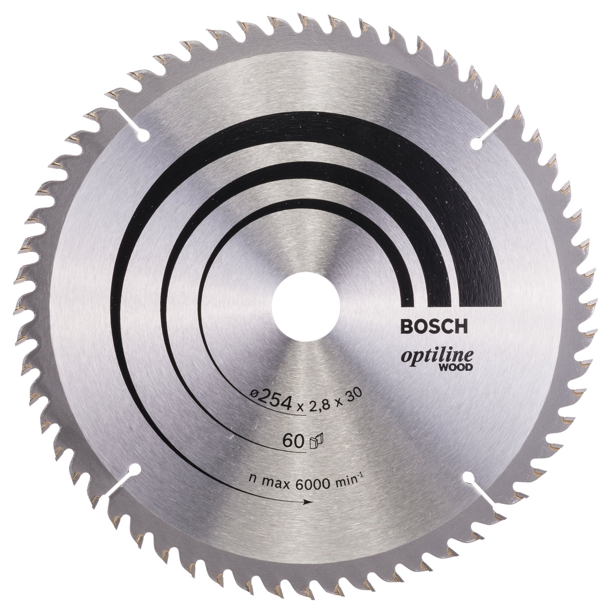 Bosch Professional Optiline Wood Circular Saw Blade - 254mm x 30mm x 2.8mm, 60 Teeth