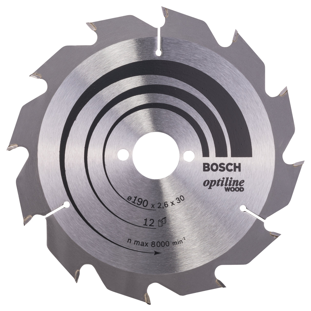 Bosch Professional Optiline Wood Circular Saw Blade - 190 x 30 x 2.6mm, 12 Teeth