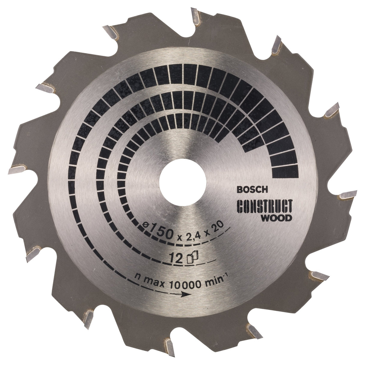 Bosch Professional Construct Wood Circular Saw Blade - 150mm x 20/16mm x 2.4mm, 12 Teeth