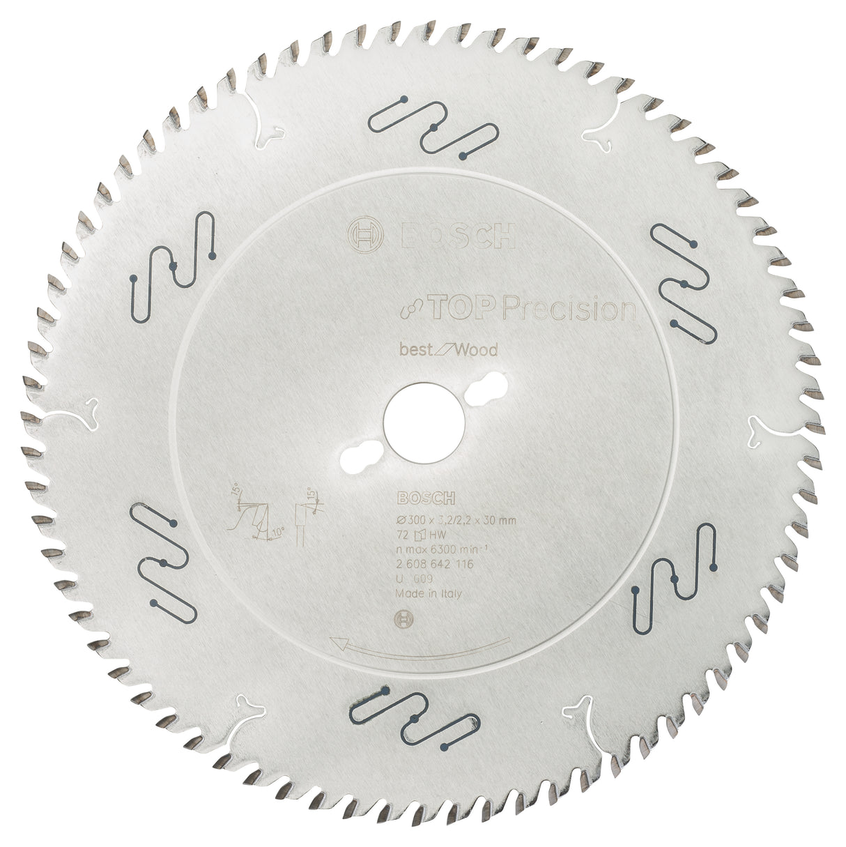 Bosch Professional Top Precision Circular Saw Blade - Best for Wood - 300 x 30 x 3.2 mm - 72 Teeth