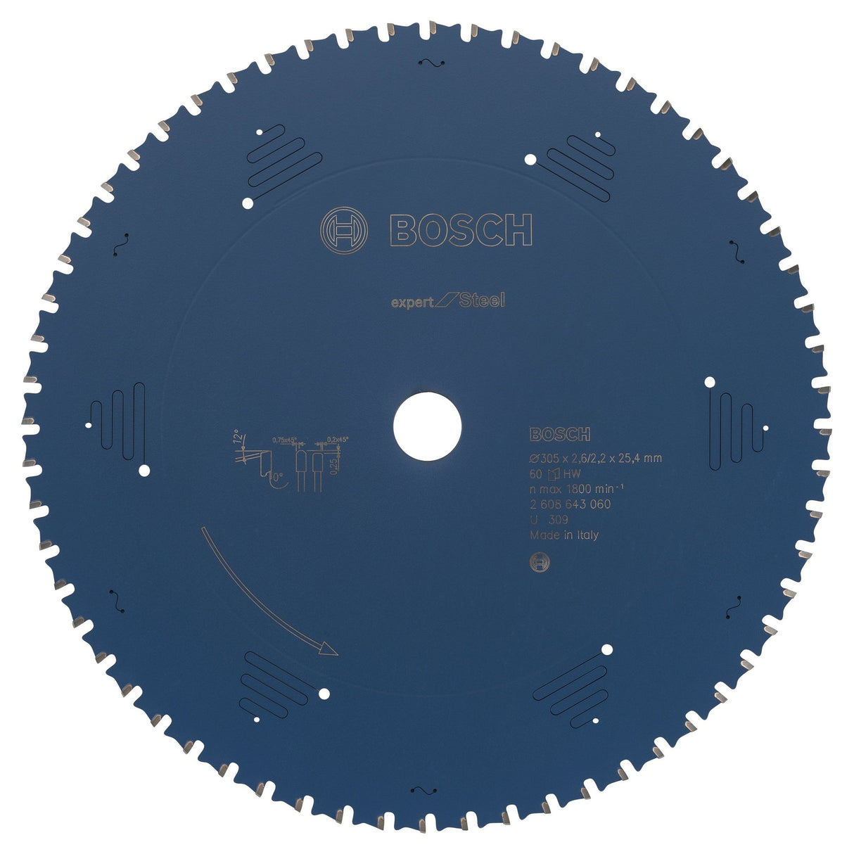 Bosch Professional Circular Saw Blade Expert for Steel - 305 x 25.4 x 2.6 mm, 60 Teeth