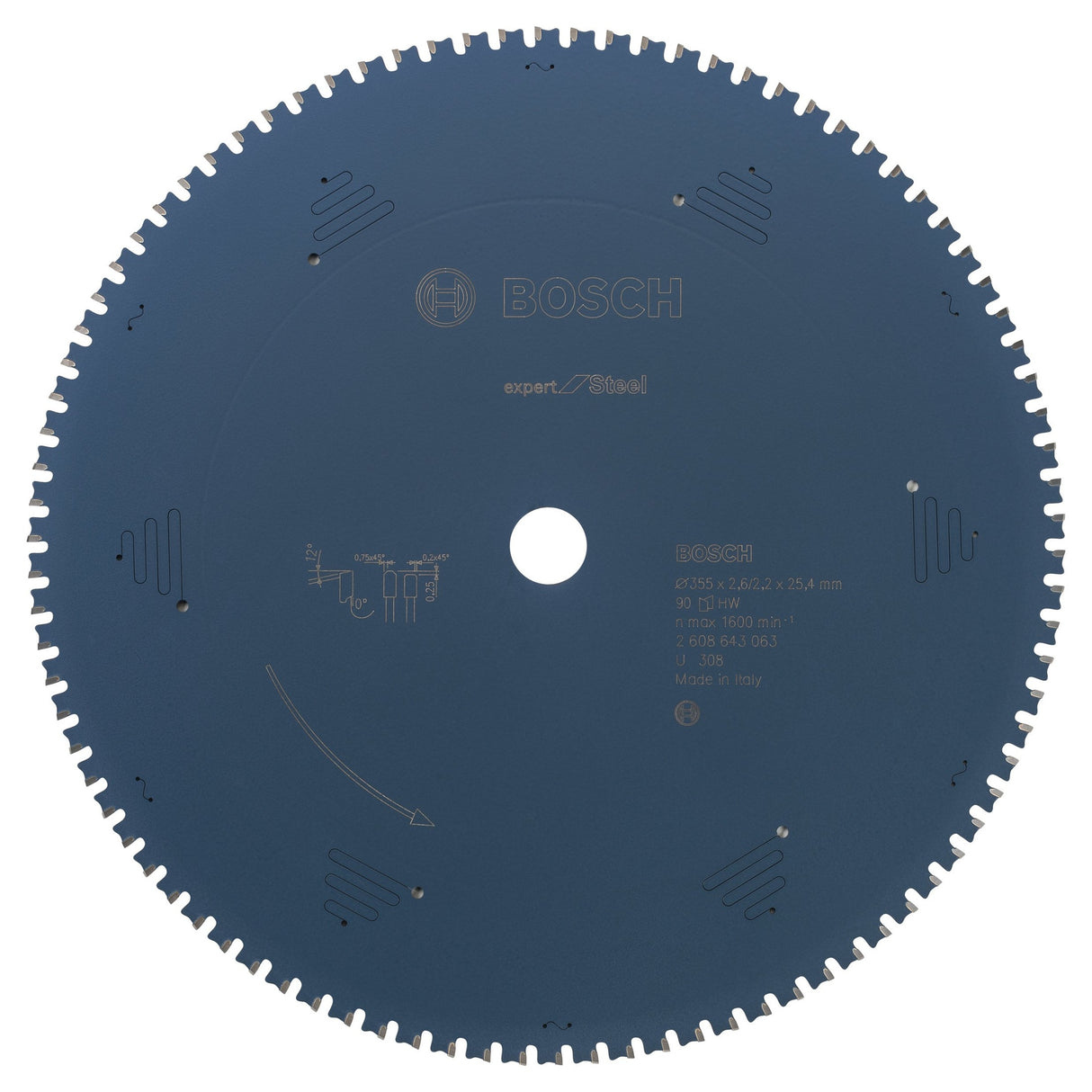 Bosch Professional Circular Saw Blade Expert for Steel - 355 x 25.4 x 2.6 mm, 90°