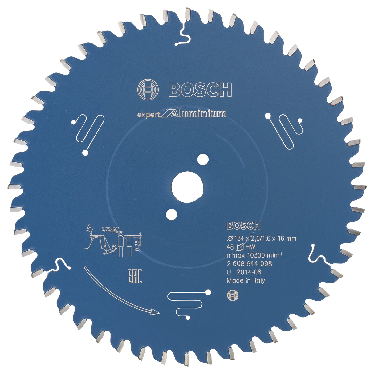 Bosch Professional Circular Saw Blade Expert for Aluminium - 184 x 16 x 2.6 mm, 48 Teeth