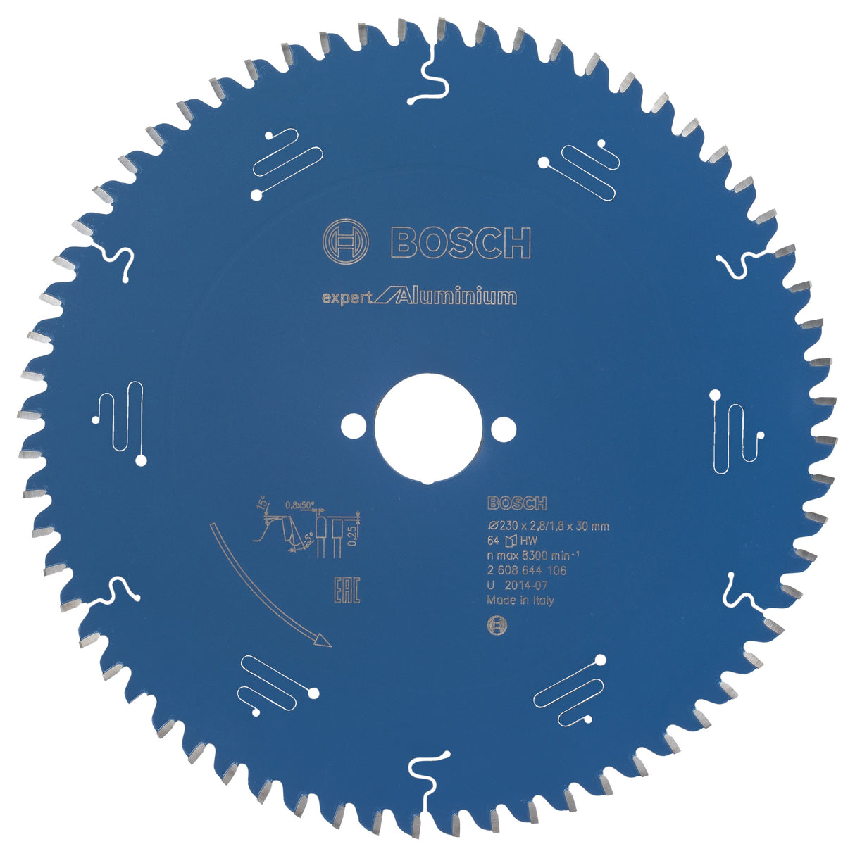 Bosch Professional Circular Saw Blade Expert for Aluminium - 230 x 30 x 2.8 mm, 64 Teeth