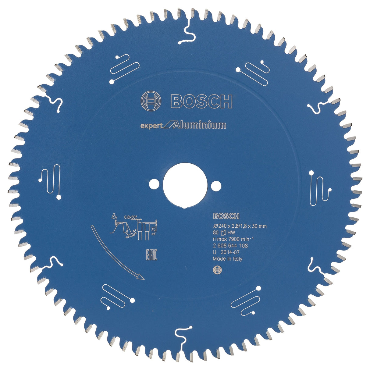 Bosch Professional Circular Saw Blade Expert for Aluminium - 240 x 30 x 2.8mm, 80 Teeth